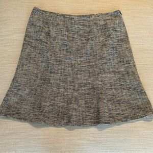 Talbots Womens Tweed Navy/Ivory Knee Length Pencil Skirt w/ Flared Hem Size 12P